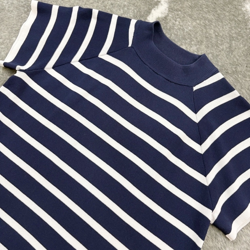 Ryegrass Striped Mock Neck Top - Picture 4 of 11